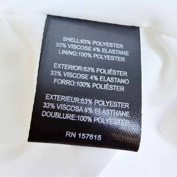 Tahari ASL Women Size 12 White Cream Double Breasted Pleated Mini Blazer Dress - Picture 8 of 10